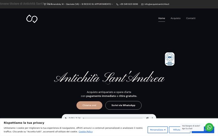 Екранна снимка на antichitasantandrea.it