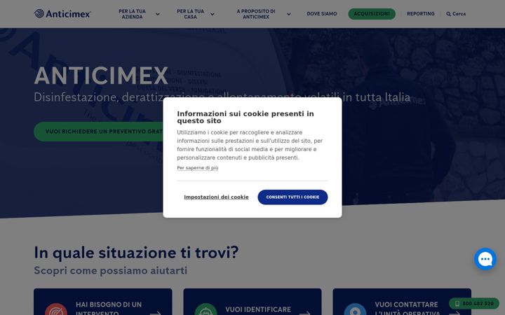 Screenshot of anticimex.it
