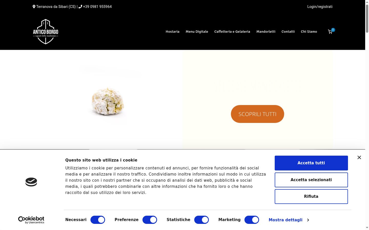 Screenshot of the consent banner shown before any interaction