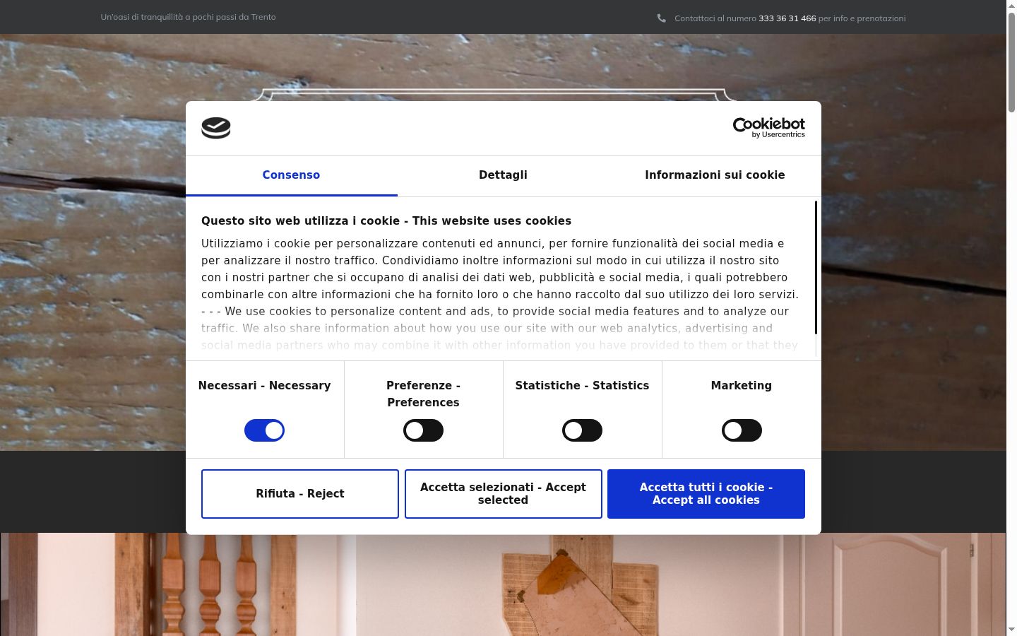 Screenshot of the consent banner shown before any interaction