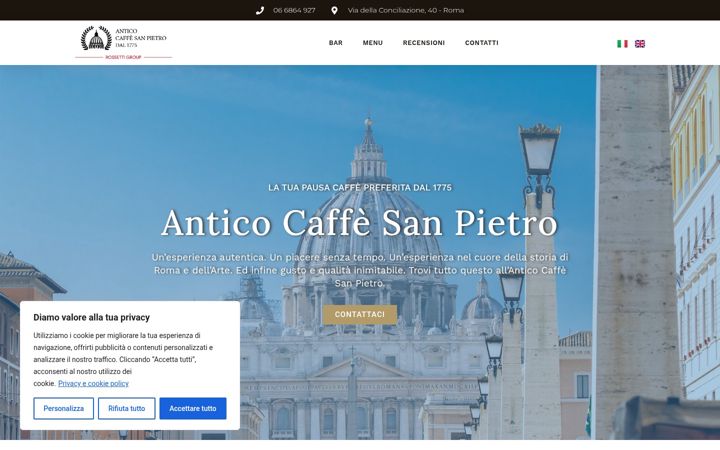 Screenshot of anticocaffesanpietro.it