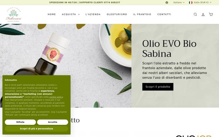 Screenshot of anticocasalefalconieri.it
