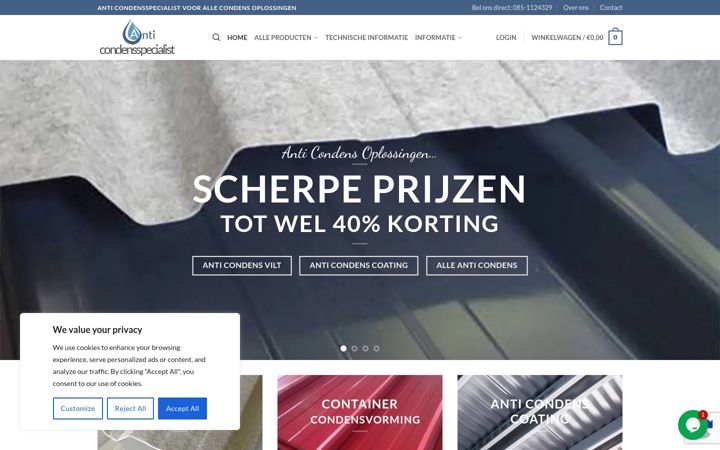 Screenshot of anticondensspecialist.nl