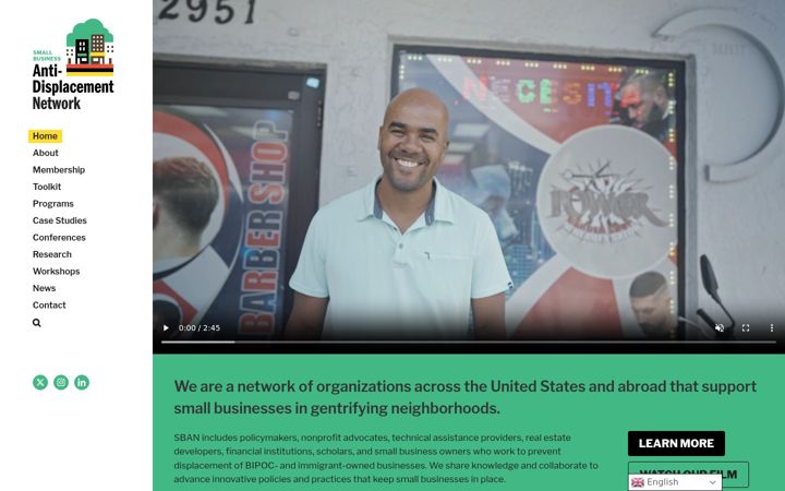 Screenshot of antidisplacement.org