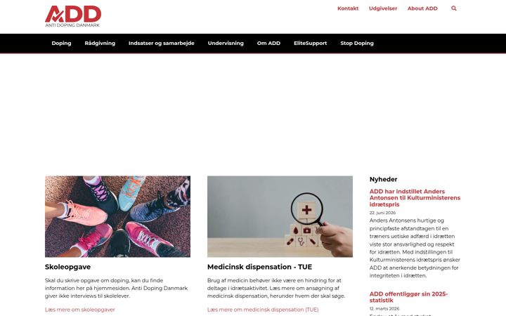 Screenshot of antidoping.dk