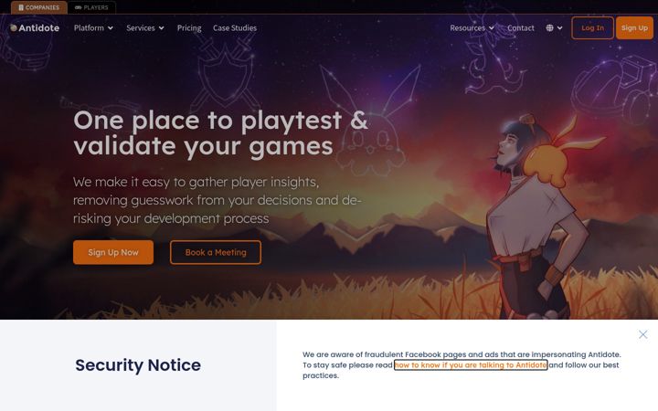 Screenshot of antidote.gg