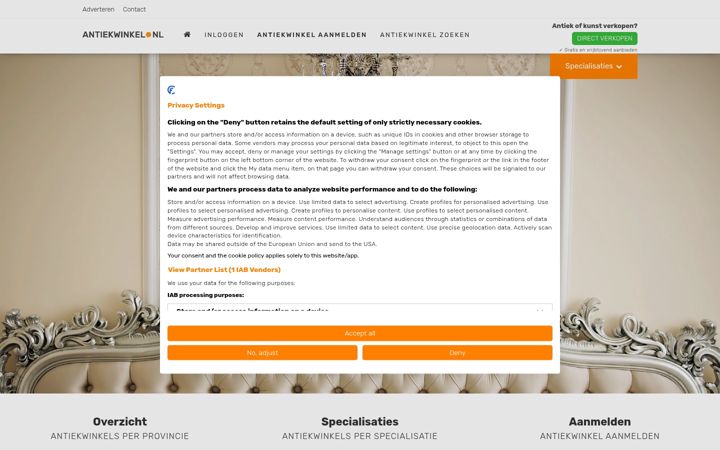 Screenshot of antiekwinkel.nl