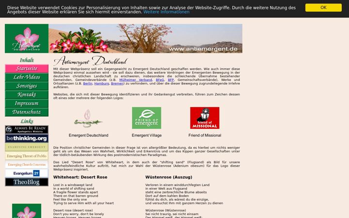 Skjermbilde av antiemergent.de