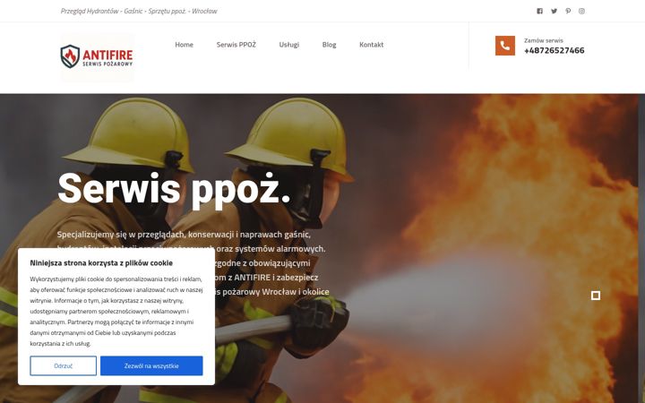 Screenshot of antifire.pl