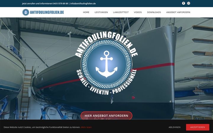 Screenshot stránky antifoulingfolien.de