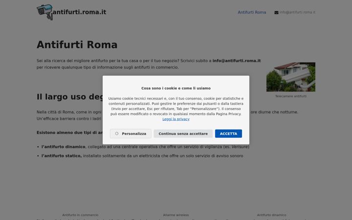 Screenshot stránky antifurti.roma.it