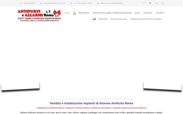 Screenshot of antifurtieallarmiroma.it