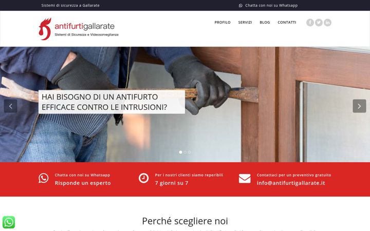 Screenshot of antifurtigallarate.it