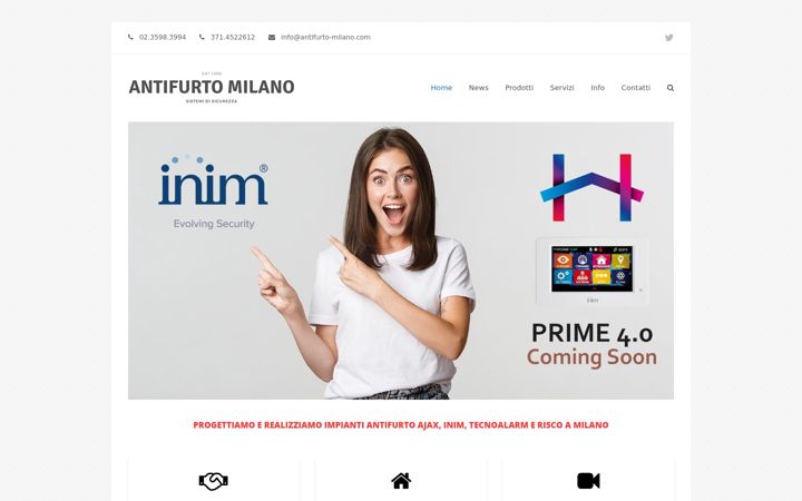 Captură de ecran a antifurto-milano.com