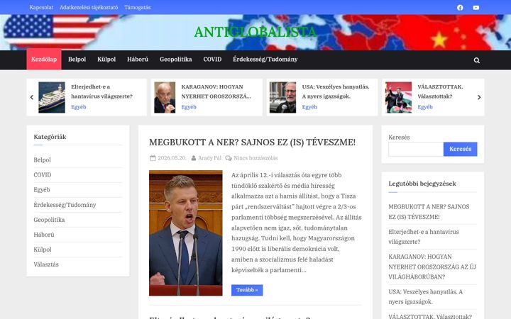 Screenshot ta' antiglobalista.eu