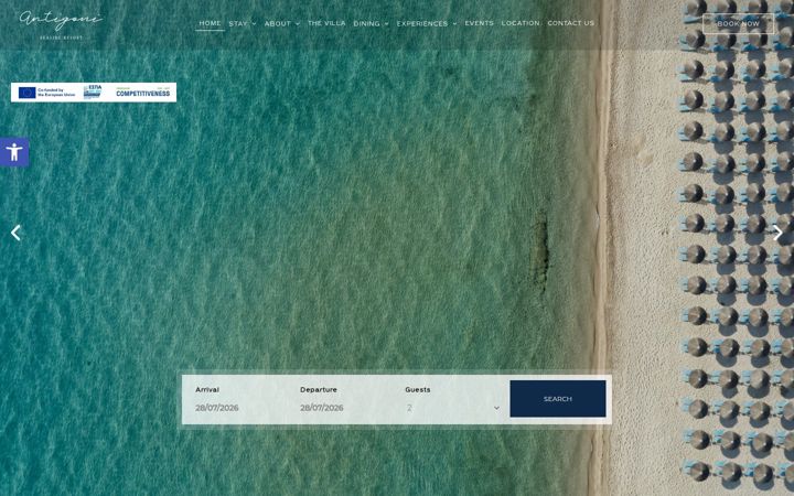 Screenshot ta' antigonibeach.gr