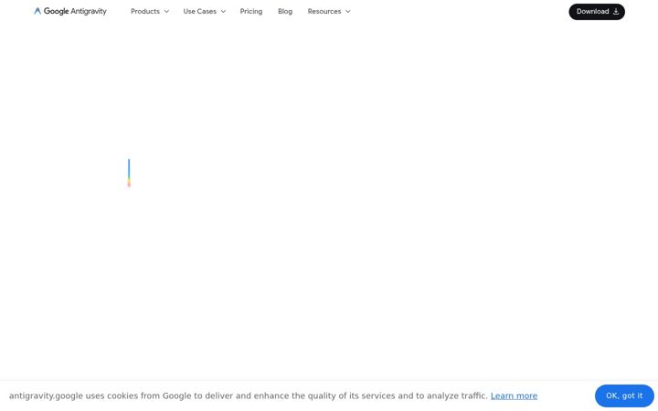 Screenshot of antigravity.google