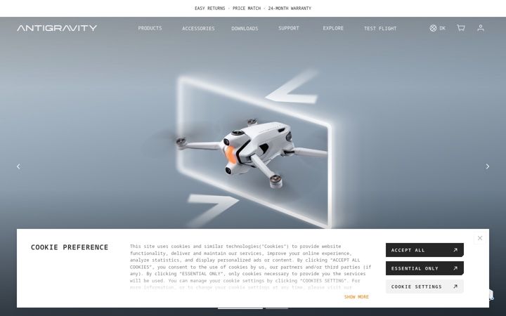 Screenshot of antigravity.tech