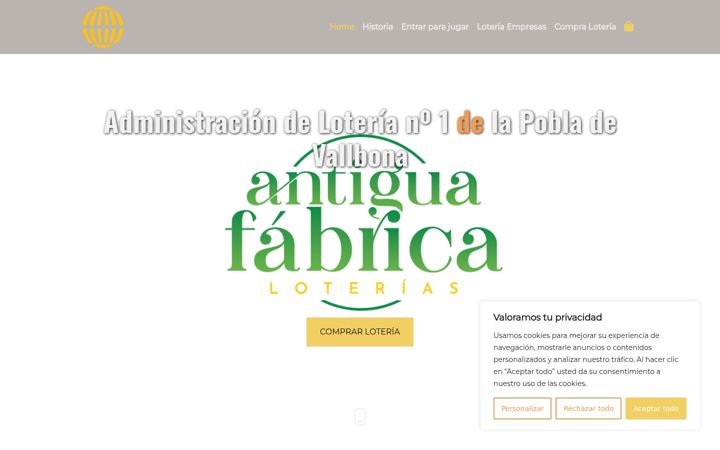Screenshot stránky antiguafabricaloterias.es