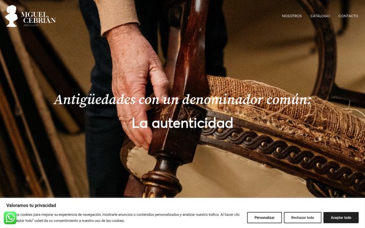 Screenshot von antiguedadesmiguelcebrian.com