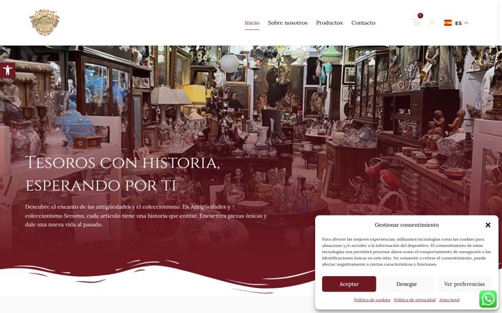 Screenshot of antiguedadesseromu.com