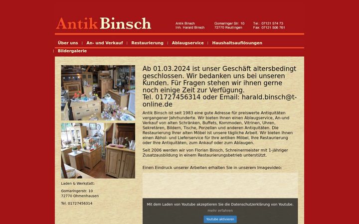 Screenshot of antik-binsch.de