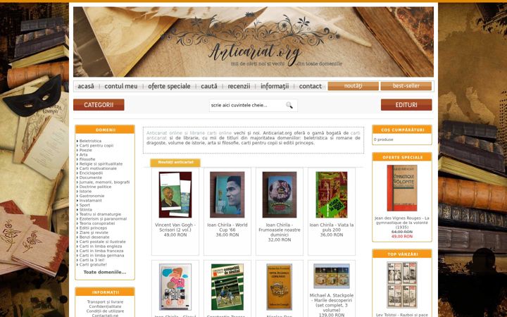 Screenshot of antikariat.ro