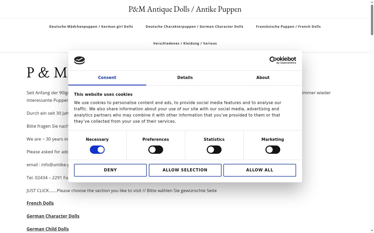 Screenshot of the consent banner shown before any interaction
