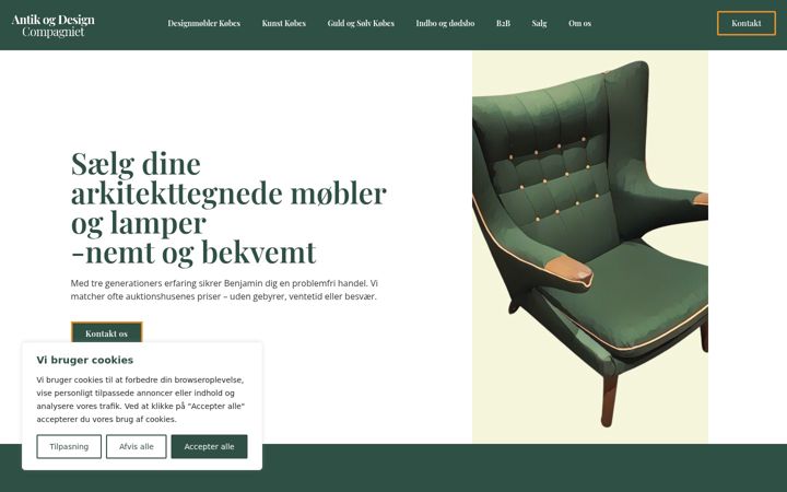 Screenshot of antikogdesigncompagniet.dk