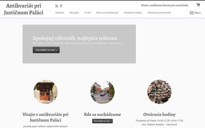 Screenshot stránky antikvariatjusticna.sk