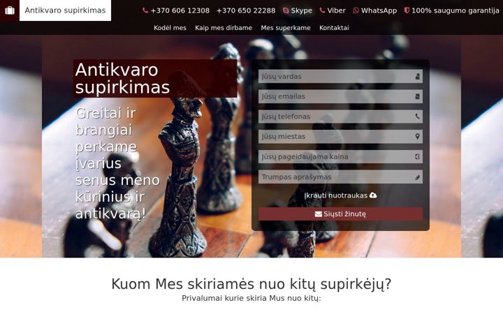 Screenshot of antikvarosupirkimas.lt