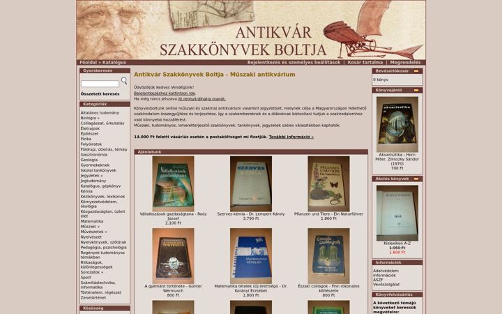 Screenshot of antikvarszakkonyv.hu
