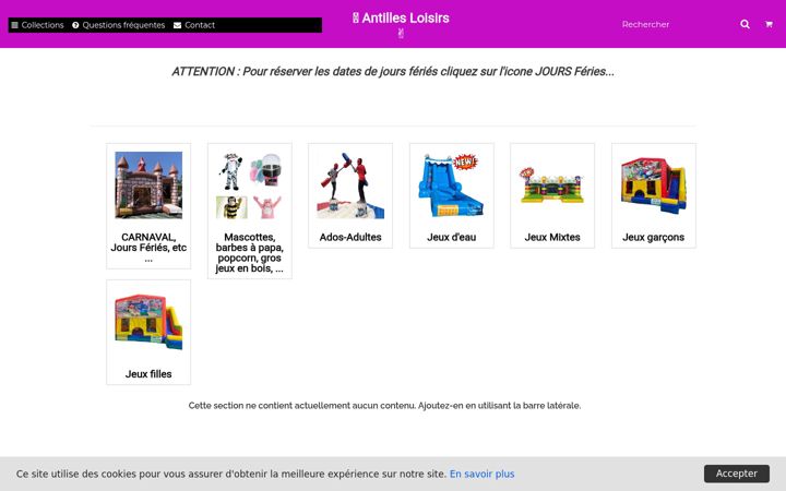 Screenshot of antillesloisirs.com