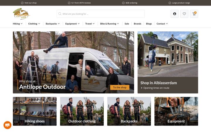 Screenshot van antilopeoutdoor.com