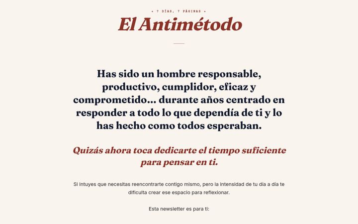 Screenshot ta' antimetodo.es