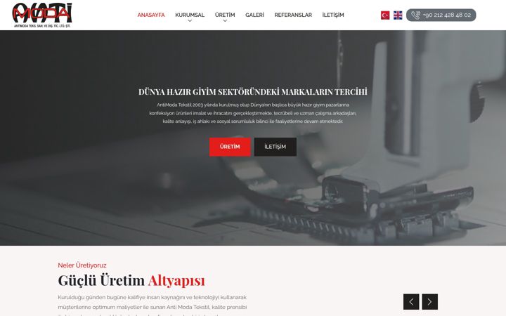 Screenshot ta' antimoda.com.tr