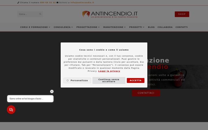 Screenshot ta' antincendio.it