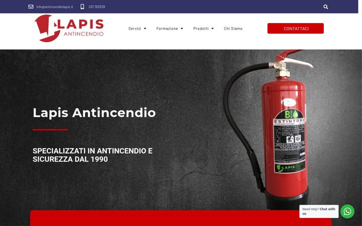 Ekraanipilt saidist antincendiolapis.it