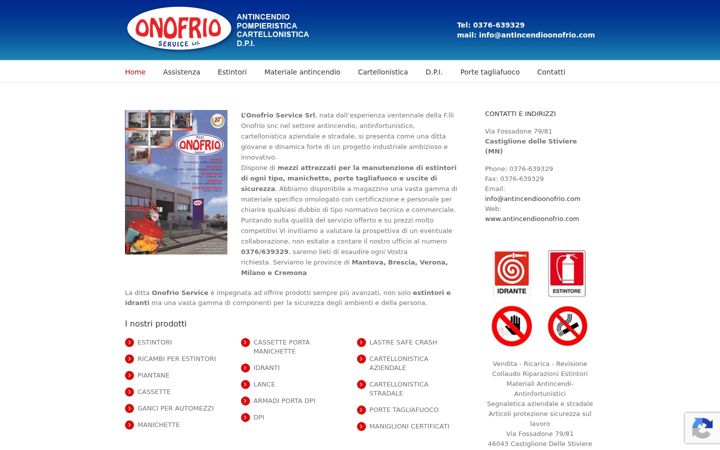 Screenshot of antincendioonofrio.com