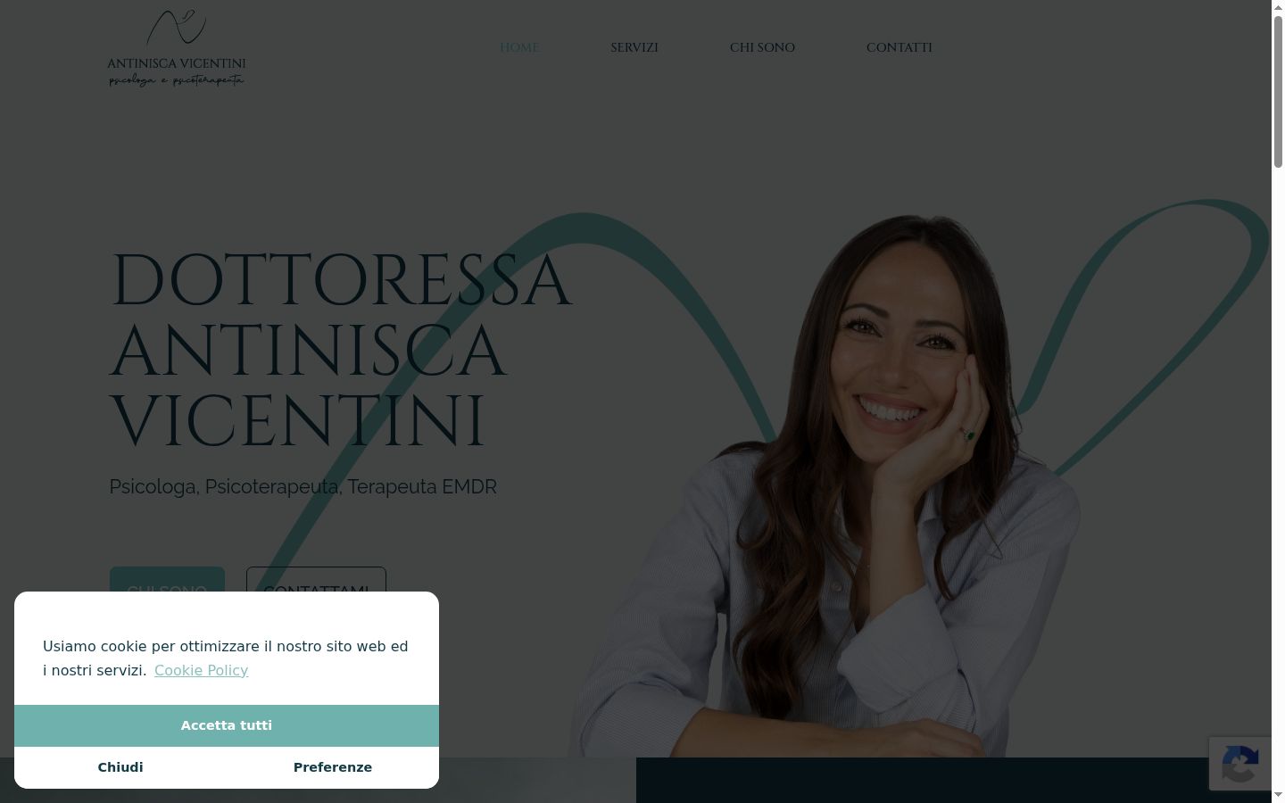 Screenshot del banner di consenso mostrato prima di qualsiasi interazione