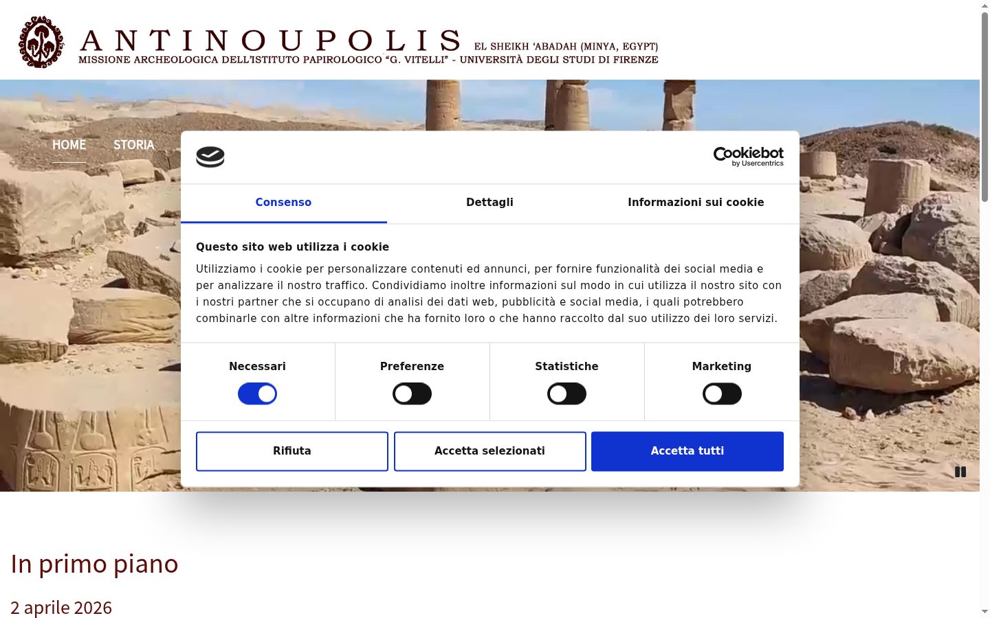 Screenshot des Einwilligungsbanners vor jeglicher Interaktion