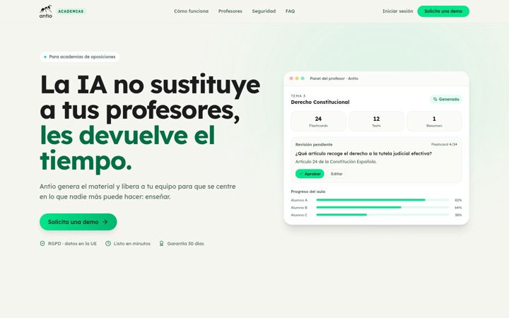 Screenshot ta' antio.app