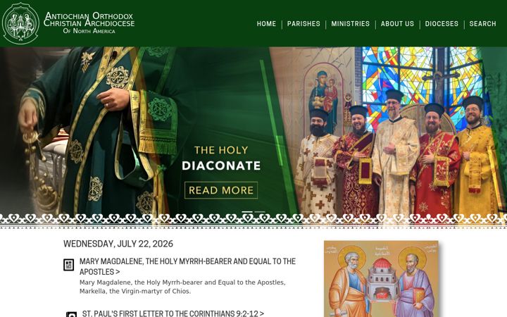 Screenshot of antiochian.org