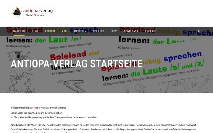 Screenshot stránky antiopa-verlag.eu