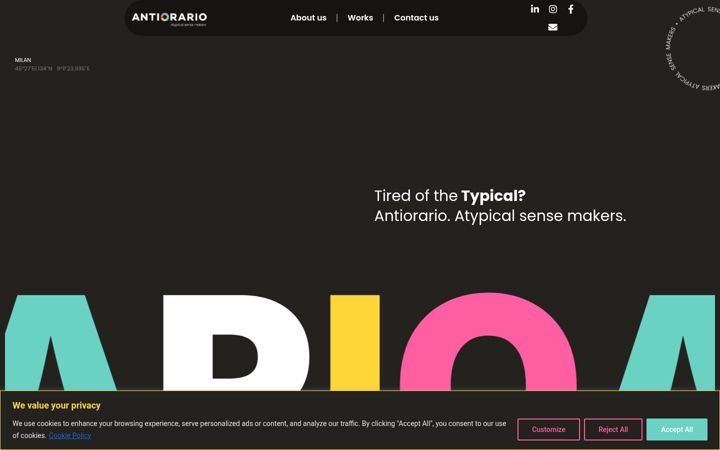 Screenshot stránky antiorarioagency.com