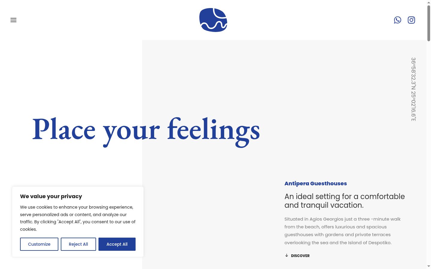 Screenshot del banner di consenso mostrato prima di qualsiasi interazione