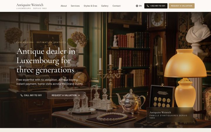 Screenshot of antiquaire-luxembourg.lu