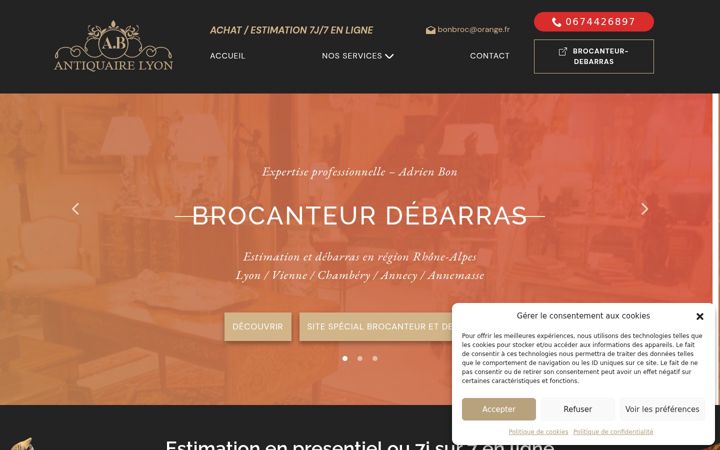 Skjermbilde av antiquaire-lyon.fr