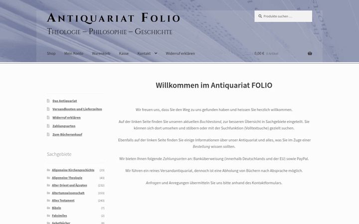 Screenshot of antiquariat-folio.de