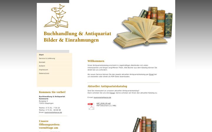 Screenshot of antiquariat-kuemmerle.de